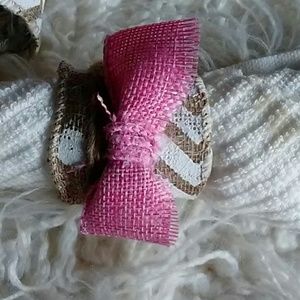 Handmade burlap napkin rings set of 4